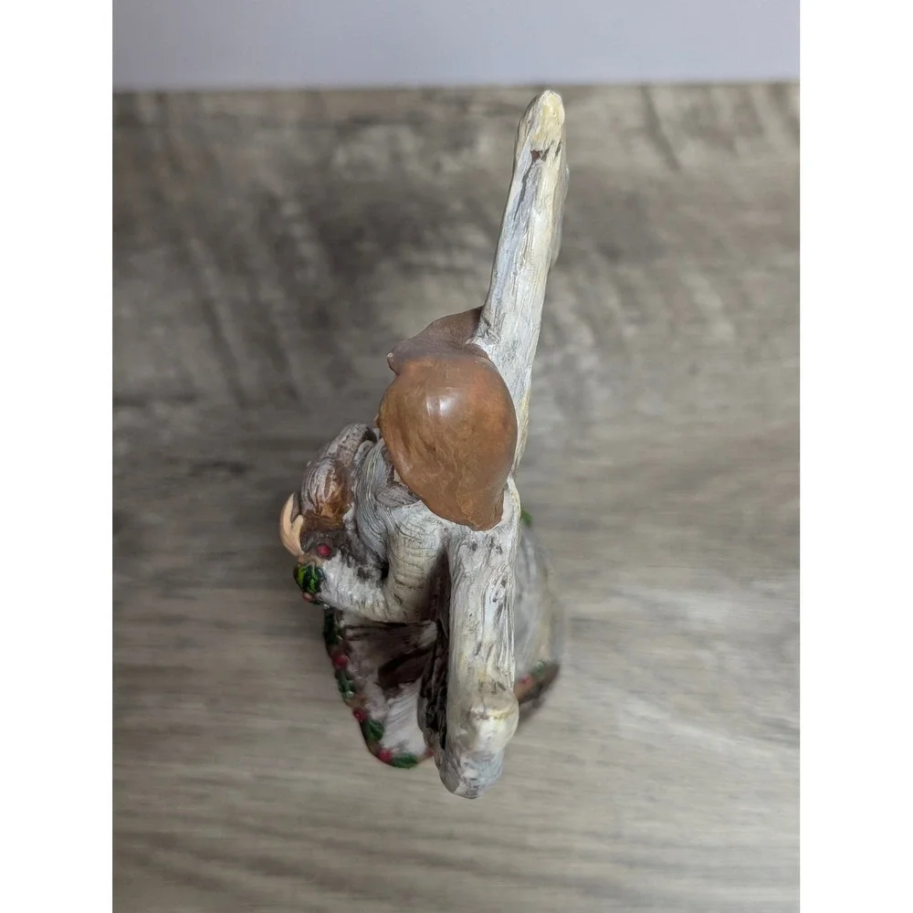 Joy to the World Birch Bark Christmas Angel Figurine Rustic Holiday Decor